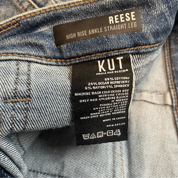 Kut from the Kloth Reese High Rise Ankle Straight Leg Women’s Size 6 Distressed - Picture 9 of 13